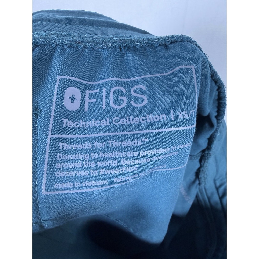 FIGS Scrubs Set Women Small Catarina Top & Zamora Joggers XS Tall Caribbean Blue - Picture 9 of 12